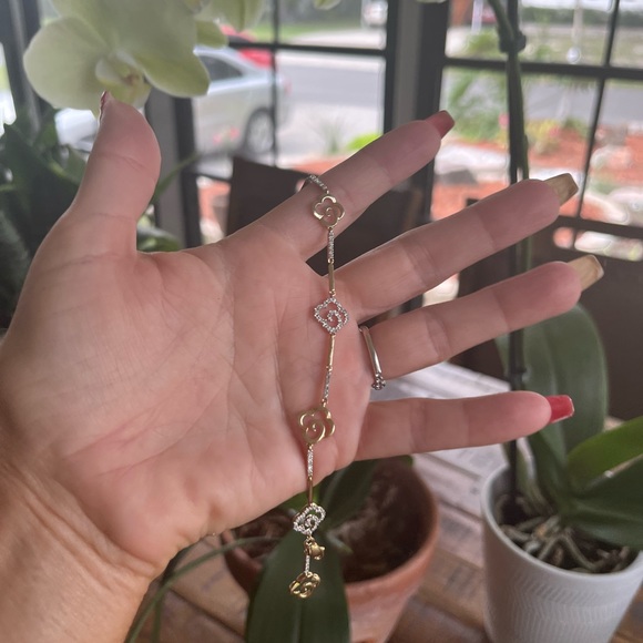 Diamond and 14kt Gold Bracelet - Picture 3 of 12